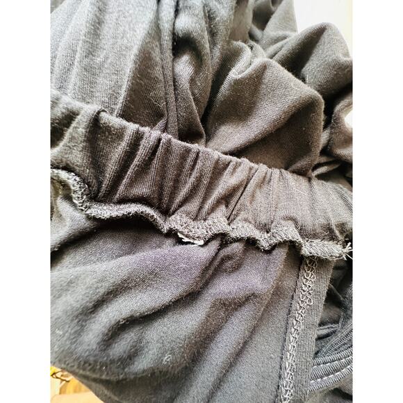 Black High Neck Plunging Sides Sleeveless Gathered Flowy Back Maxi Dress M - Picture 6 of 12